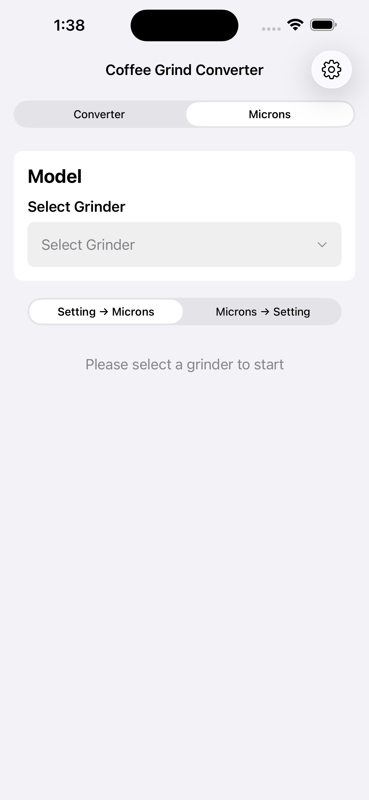 GrindConverter screenshot: Results